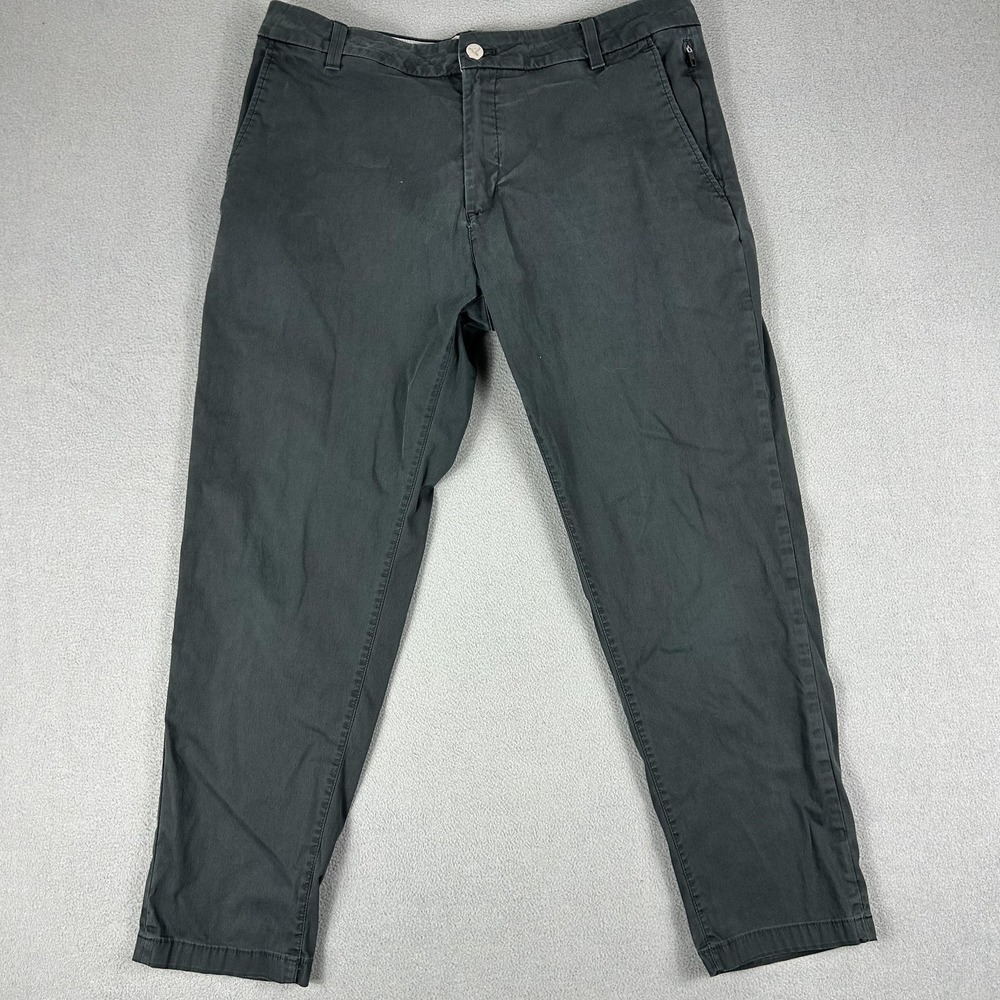Birddogs Pants Mens 34x28 Charcoal Chino Built In Liner Stretch Zip Pocket Tech